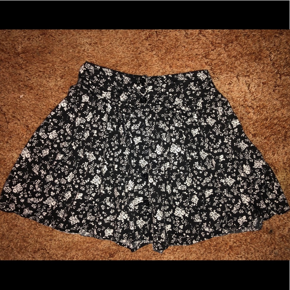 Black Floral Skirt